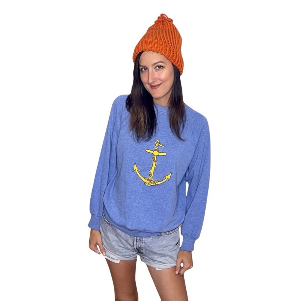 Vintage 1970’s Blue Anchor Pullover Sweatshirt